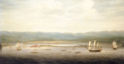 Port Royal látképe, Jamaica, 1758 körül (olaj, vászon) alkotó: Richard Paton