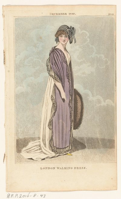 Magazine of Female Fashions of London and Paris, No.22, 1799. december. London Walking Dress alkotó: Richard Phillips