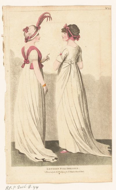 A londoni és párizsi női divat magazinja. No. 22. London Full Dresses. alkotó: Richard Phillips