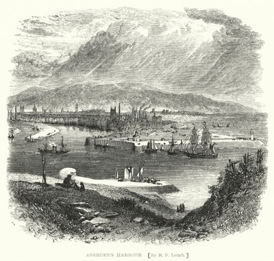 Aberdeen Harbour (metszet) alkotó: Richard Principal (after) Leitch