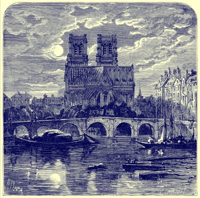 Notre Dame székesegyház, Samuel Green „French Pictures” című illusztrációja, 1878-ban megjelent (digitálisan javított kép) alkotó: Richard Principal Leitch