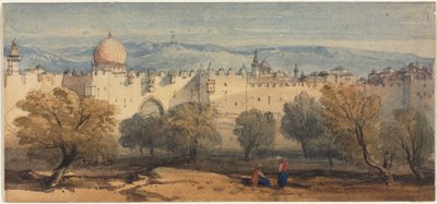 Szent István kapu, Jeruzsálem, c. 1860. alkotó: Richard Principal Leitch