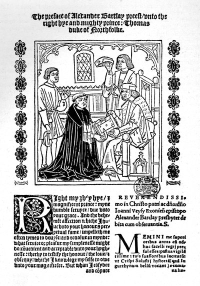 A fordító bemutatja könyvét Norfolk hercegének, c1500-1520, 1923 alkotó: Richard Pynson