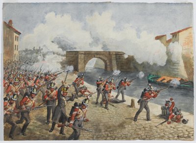 A 27. Inniskilling ezred Toulouse-ban, 1814. április 10., 1900 körül alkotó: Richard Simkin