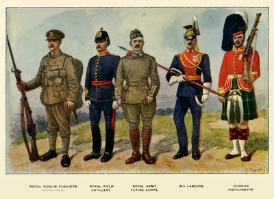 A brit hadsereg típusai, 1919. alkotó: Richard Simkin