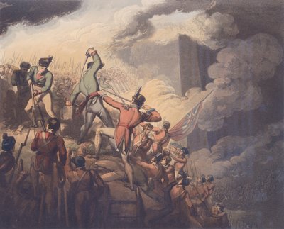 Badajoz, 1812. április 6., „A Wellington herceg győzelmei” című művéből, T. Fielding vésette, pub. 1819 (lásd: 115640) alkotó: Richard Westall