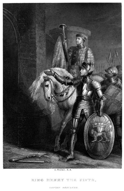V. Henrik király 1387-14220, Harfleur előtt, 19. század. alkotó: Richard Westall