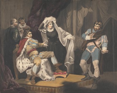 Színházi alakok egy trónról alkotó: Richard Westall