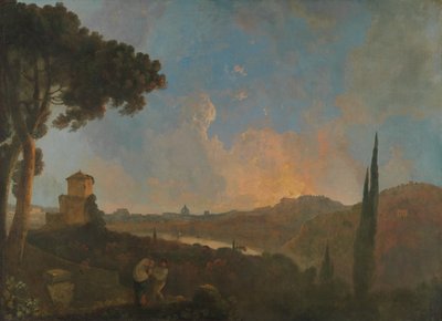 Kilátás a Tiberisre Rómával a távolban alkotó: Richard Wilson