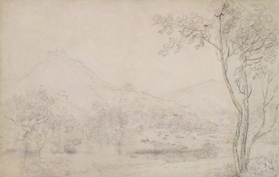 Castell Dinas Bran, Wales (grafit és fekete kréta papíron) alkotó: Richard Wilson