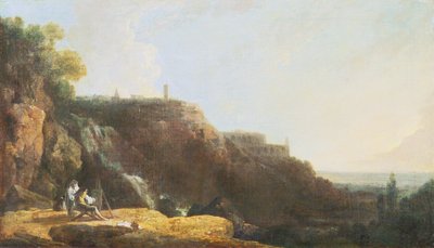 A nagy vízesés és Maecenas villája Tivoliban alkotó: Richard Wilson