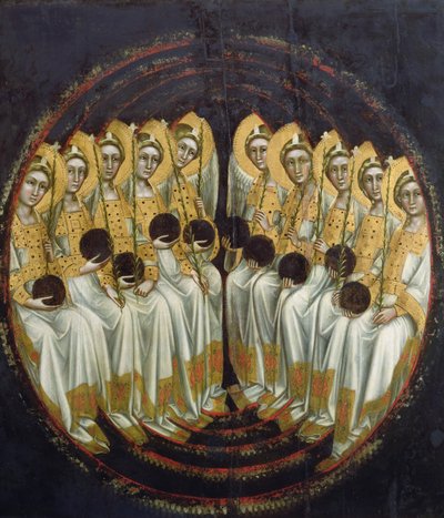 Ülő angyalok gömbökkel a kezükben, 1348-54 körül alkotó: Ridolfo di Arpo Guariento