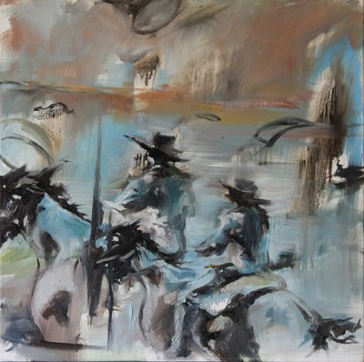 Kék lovasok átfedése, 2015 (akvarell) alkotó: Rob D Davies