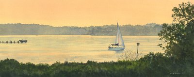 Késő nyári vitorla, 2011 (akvarell, papír) alkotó: Rob Wood