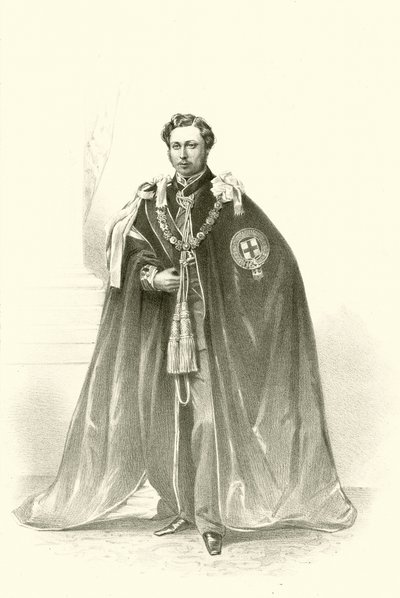 HRH Albert Edward walesi herceg (chromolitho) alkotó: Robert (after) Dudley