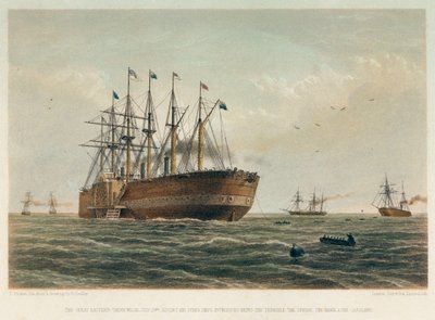A "Great Eastern" útban, 1860 körül (színes litográfia) alkotó: Robert (after) Dudley