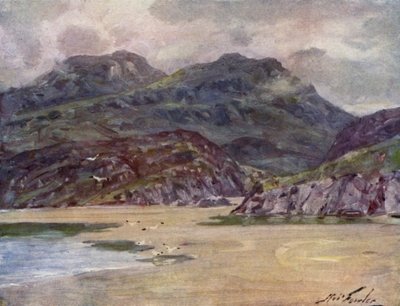 Egy magányos part Penudyn Deudraeth közelében (színes litó) alkotó: Robert (after) Fowler