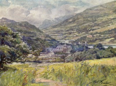 Boddnant Hall, Conway Valley (színes litográfia) alkotó: Robert (after) Fowler