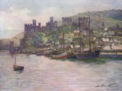 Conway kastély és rakpart, dél (színes litó) alkotó: Robert (after) Fowler