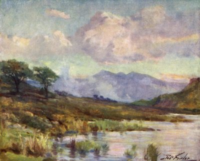 Snowdon a Capel Curig-tóból, Nyári este (színes litó) alkotó: Robert (after) Fowler