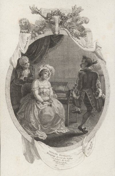 Jelenet A gyengéd férjből, Richard Steele (metszet) alkotó: Robert (after) Smirke