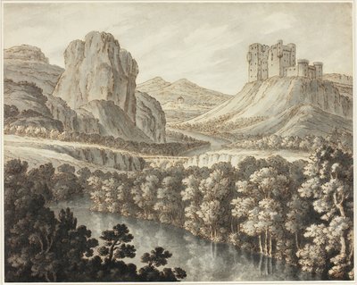 Romantikus táj egy romos kastéllyal alkotó: Robert Adam