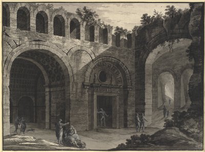 Egy antik rom belső udvarának építészeti fantáziája alkotó: Robert Adam