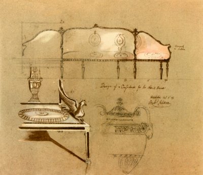Dizájn kanapéhoz, 1777, 1946. alkotó: Robert Adam