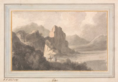 Figurák egy sziklás romantikus tájon alkotó: Robert Adam