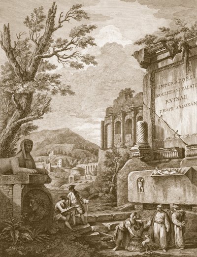 Pl. I a „Diocletianus császár palotájának romjai a dalmáciai Spalatróban”, pub. 1764. alkotó: Robert Adam