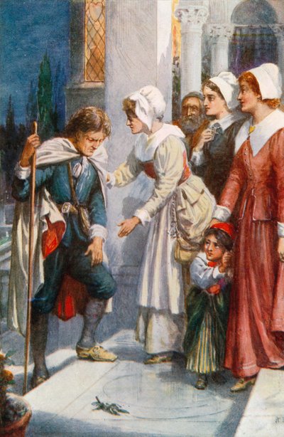 Christian üdvözölte a Szépséges Palotát (színes litográfia) alkotó: Robert Ambrose (after) Dudley