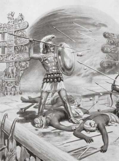 Nagy Sándor hőstette, Kr. e. 326 (litográfia) alkotó: Robert Ambrose Dudley