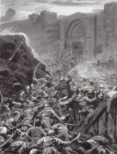 Konstantinápoly eleste (litográfia) alkotó: Robert Ambrose Dudley