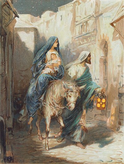 Menekülés Egyiptomba (színes litográfia) alkotó: Robert Ambrose Dudley