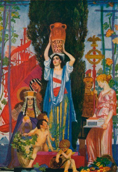Vázlat a hét tengerről, c1922, 1923 alkotó: Robert Anning Bell