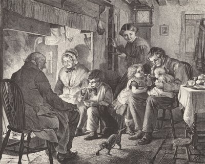 Tűzhelyi örömök (metszet) alkotó: Robert Barnes
