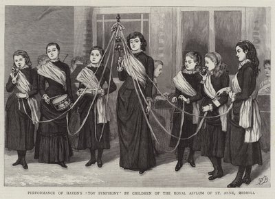 Haydn Játékszimfóniájának előadása a Szent Anna királyi menhely gyermekeitől, Redhill alkotó: Robert Barnes