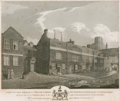 William Parker, Lord Monteagle házának északnyugati nézete alkotó: Robert Blemell Schnebbelie