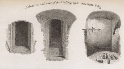 A Crosby Hall bejáratai és az északi szárny alatti boltozat egy része alkotó: Robert Blemell Schnebbelie