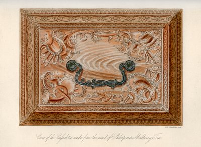 Shakespeare eperfa fájából faragott kazetta, XVIII. század, 1840 alkotó: Robert Blemmell Schnebbelie