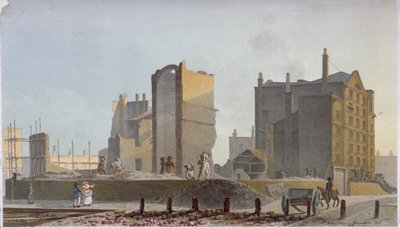 Romos épület, Commercial Road, Stepney, London, 1820 alkotó: Robert Blemmell Schnebbelie