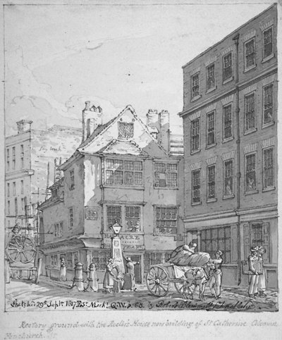 St Katherine Coleman Rectory, Fenchurch Street, London City, 1817 alkotó: Robert Blemmell Schnebbelie