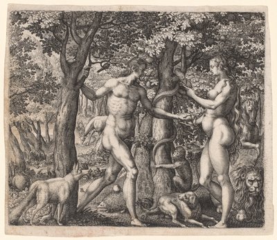 Ádám és Éva, az 1500-as évek vége. alkotó: Robert Boissard