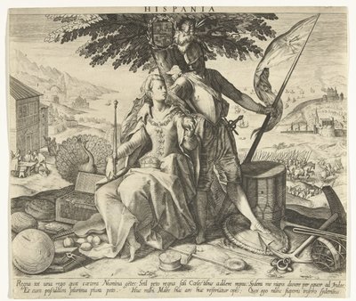 Spanyolország Hispania (cím a tárgyon) Az európai országok allegóriái (sorozat címe) alkotó: Robert Bossart