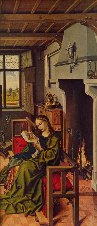 Oltárkép, Santa Barbara szárny, 1438, 1934 alkotó: Robert Campin