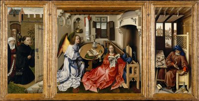 Az Angyali üdvözlet mérodei oltárképe, kb. 1428-1432 alkotó: Robert Campin
