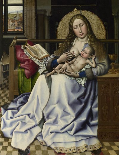 A Szűz és a Gyermek a tűzvédő előtt, c. 1440 alkotó: Robert, Campin