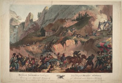Az orosz hadsereg átkelt az Ördög hídján 1799-ben, 1804-ben alkotó: Robert Carr Porter