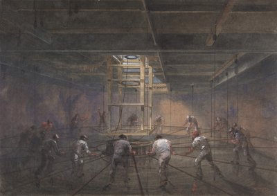 Kilátás az egyik tank belsejéről a Great Eastern fedélzetén, 1865-66. alkotó: Robert Charles Dudley
