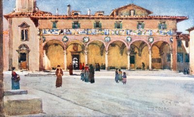 "del Ceppo" kórház," Pistoia (színes litográfia) alkotó: Robert Charles Goff